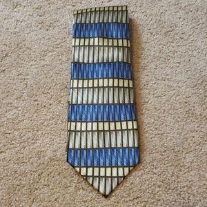Carlo Ricci blue, gold and bronze silk tie